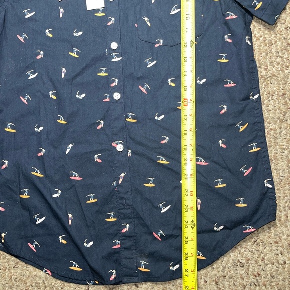 Penguin Men's Small All Over Surfer Graphic Print Short Sleeve Button Down Shirt - Picture 8 of 10